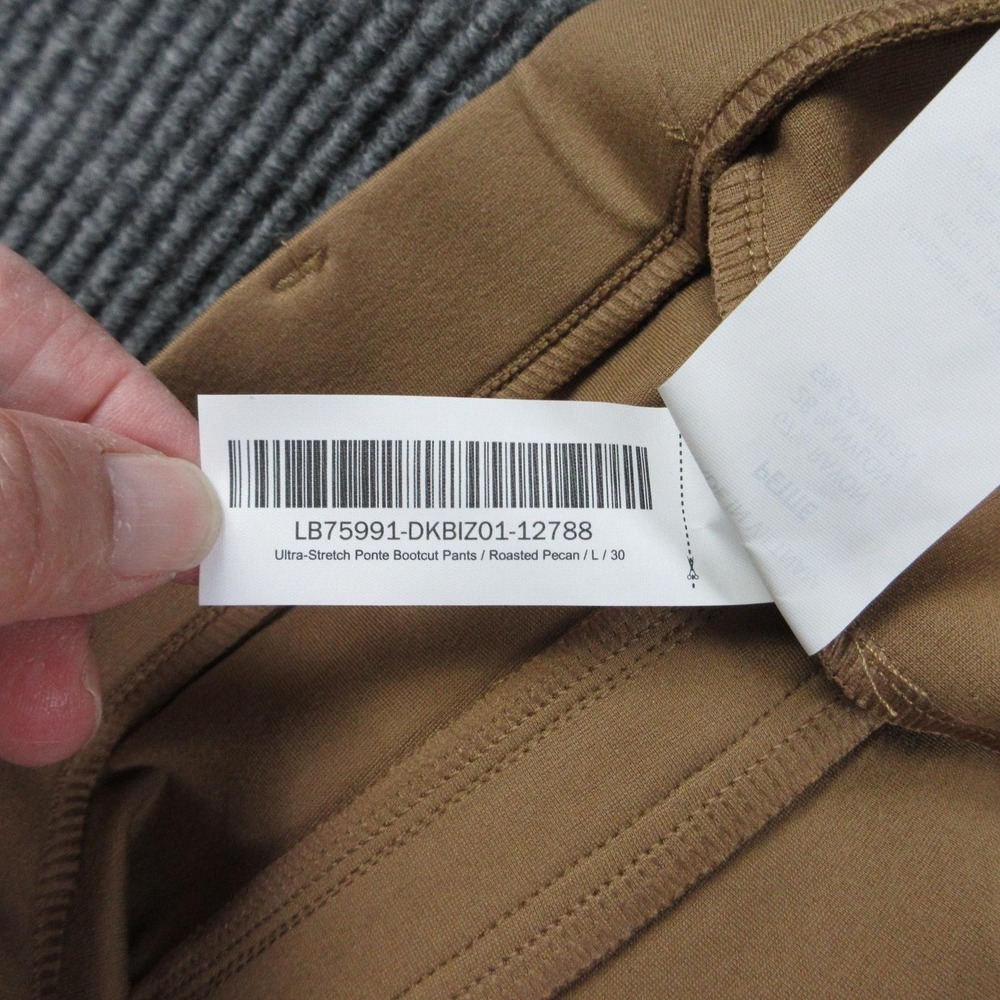 Quince Pants Womens Petite L Roasted Pecan Ponte Bootcut Stretch 31x28.5* NWT - Picture 13 of 16